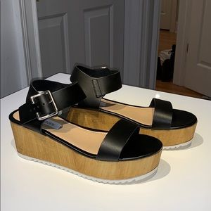 Steve Madden Black Platform Sandals